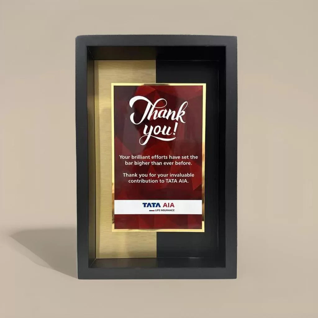 Black Wood Thankyou Plaque