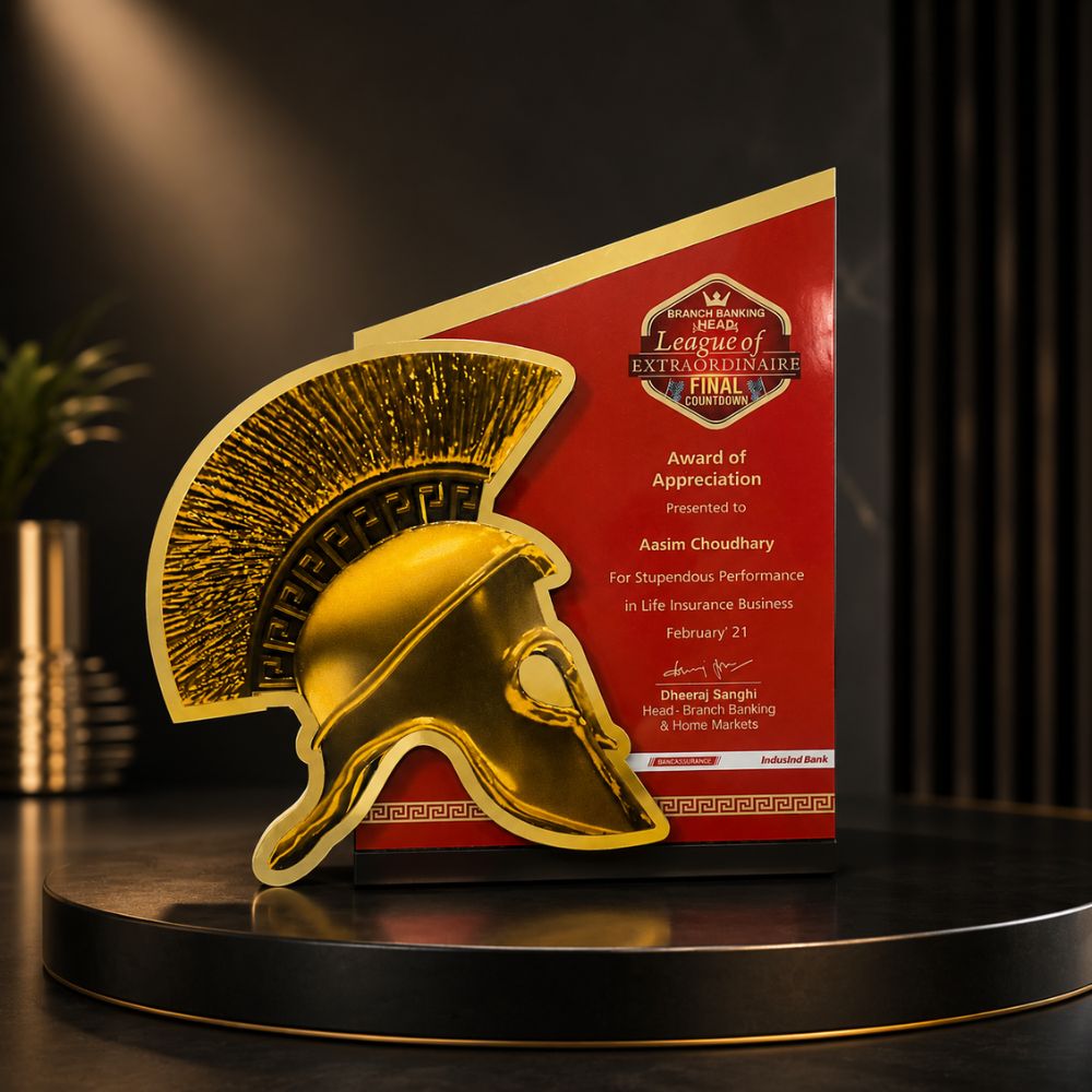 Spartan Helmet Award Plaque