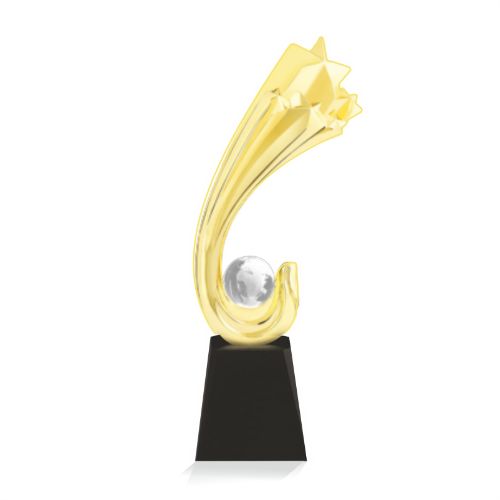 Shooting Star Crystal Trophy with Globe 
