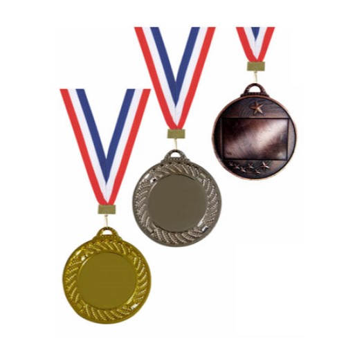 Fancy Star Round Medal 