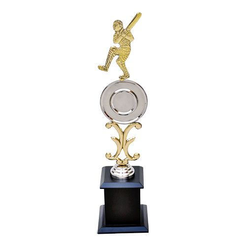 Cricket Golden Batsman Silver Metal Trophy 