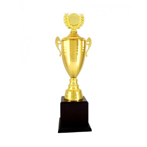 Sleek Metal Cup Wreath Badge Trophy 