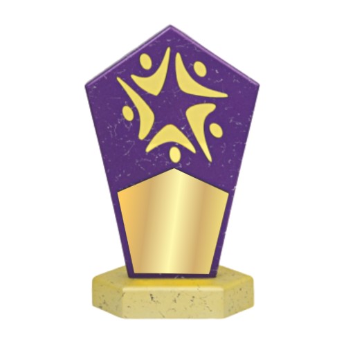 Purple Gold Wooden Trophy 